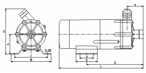 MP系列微型磁力驅(qū)動循環(huán)泵(安裝尺寸)