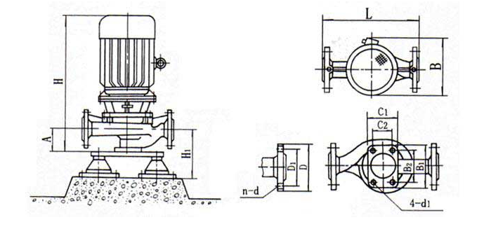IRG熱水循環泵安裝示意圖